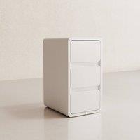 YQJJGL 3-Tier Nightstand White 30cm with Drawers Solid Wood Beside Table | Size: 30 cm