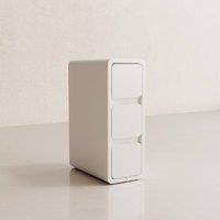 YQJJGL White Slim 3-Tier Bedside Table with Drawer 20cm Solid Wood Nightstand | Size: 20 cm