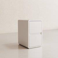 YQJJGL White Slim 2-Tier Bedside Table with Drawer 30cm Solid Wood Nightstand | Size: 30 cm