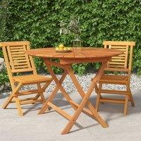 Berkfield Home Folding Garden Table 85x75 cm Solid Wood Teak in Brown