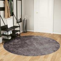 Berkfield Home Rug Washable Grey 200 cm Anti Slip | Size: 100 cm diameter