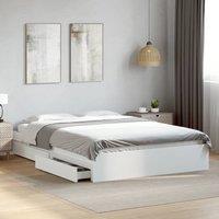 Berkfield Home Bed Frame with Drawers without Mattress White 150x200 cm King Size