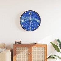 Berkfield Home Wall Clock with Luminous Scales & Pointers Blue 30 cm