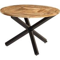 Berkfield Home Dining Table 110x75 cm Solid Wood Rough Mango in Brown | Size: 110x75 cm