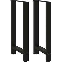Berkfield Home Coffee Table Legs Black 2 pcs 50x(90-91) cm Steel
