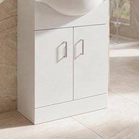 Nes Home 620mm Floor Standing Cabinet Gloss White - Flat Pack | Size: W600mm x H750mm
