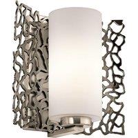 Netlighting Silver Coral 1 Light Wall Light Silver E27 in Grey
