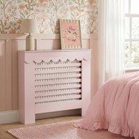 OHS Scallop Radiator Cover Engineered Wood Sideboard Shelf in Light Pink | Size: Large