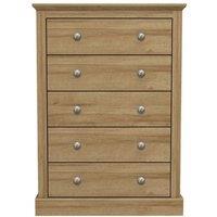 Lemon Pavilion Furniture Devon 5 Drawer Chest - Particle Board - L39.5 x W79 x H111.9 cm - Oak in Brown | Size: 1 Pack