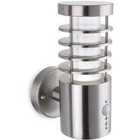 Netlighting Tamar Outdoor Integrated LED PIR Motion Sensor Wall Light Stainless Steel IP44 in Grey