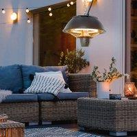 OUTSUNNY 600W Electric Heater Ceiling Hanging Halogen Light w/ Hook Chain in Black
