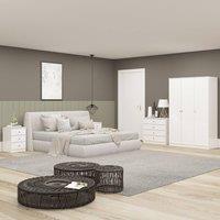 Seconique Denver 3 Door Wardrobe Bedroom Set in White