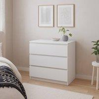 Wyld Haus Budapest 3 Drawer White Chest Laminated Board