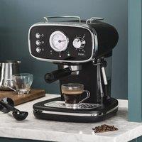 Cooks Professional 15 Bar Retro Coffee Machine in Black