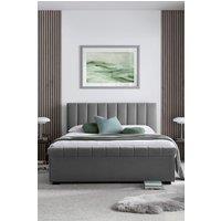 Time4sleep Ascot Grey Upholstered Sleigh Ottoman - Bed Frame Only | Size: King