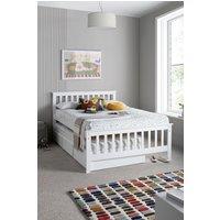 Time4sleep Malvern White 3 Drawer Wooden Bed With Trundle | Size: Double