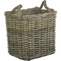 Red Hamper Rattan Square Grey Rattan Log Basket
