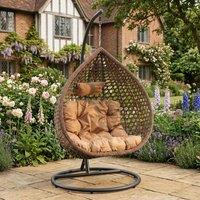 Rosewood & Stone Home Saltram - Single Egg Chair in Brown on Brown | Size: 1 Seater