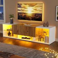 BTM TV Stand with 2 Drawers & 5 Open Storage Spaces, LED, 70 TV