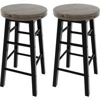Home Discount Chef Vida Wooden Revolving Bar Stool (Set of 2) in Black