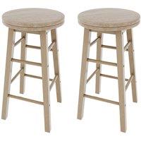Home Discount Chef Vida Wooden Revolving Bar Stool (Set of 2) in Natural