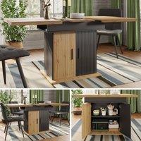 BTM Extendable Dining Table Foldable Kitchen Table Retro Style Table in Natural