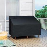 OUTSUNNY 2 Seater Rain Cover Garden Sofa Chair Bench Protector 140L x 84W x 56/94H cm in Black