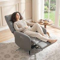 HOMCOM Recliner Armchair, Swivel Recliner with Type C+USB in Dark Grey | Size: Armchair