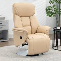 HOMCOM Adjustable Swivel Recliner with Footrest, Padded Arms, Beige | Size: Armchair