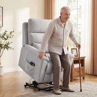 HOMCOM Power Lift Recliner, Lift Chair with Massage & Heat, Light Grey | Size: Armchair
