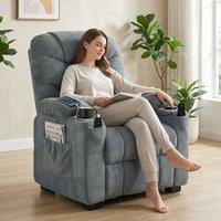 HOMCOM Electric Massage Recliner Chair with Heat, Reclining Chair, Dark Grey | Size: Armchair