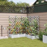 Berkfield Home Garden Planters with Water Irrigation System 5 pcs White