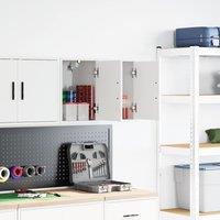 Berkfield Home Garage Wall Cabinets 2 pcs White Engineered Wood