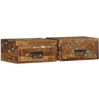 Berkfield Home Wall-mounted Bedside Cabinets 2 pcs Solid Wood Reclaimed