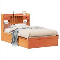 Berkfield Home Bed Frame without Mattress Wax Brown 135x190 cm Double Solid Wood Pine