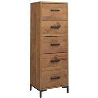 Berkfield Home Chest of Drawers 42x35x110 cm Solid Pinewood in Brown | Size: 42 x 35 x 110 cm