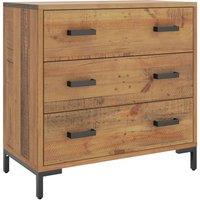 Berkfield Home Chest of Drawers 75x35x70 cm Solid Pinewood in Brown | Size: 75 x 35 x 70 cm