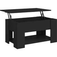 Berkfield Home Coffee Table Black 79x49x41 cm Engineered Wood | Size: 79 x 49 x 41 cm