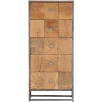 Berkfield Home Drawer Cabinet 45x30x100 cm Solid Reclaimed Wood in Brown | Size: 45 x 30 x 100 cm