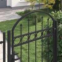 Berkfield Home Fence Gate with Arched Top Steel 100x250 cm Black