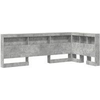 Berkfield Home Storage Headboard with Shelf with Headboard with Storage Concrete in Grey