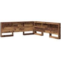 Berkfield Home Storage Headboard with Shelf Old wood 200 cm Engineered wood in Brown