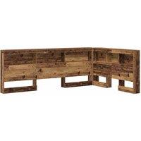 Berkfield Home Storage Headboard with Shelf Old wood 120 cm Engineered wood in Brown