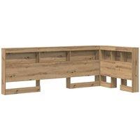 Berkfield Home Storage Headboard with Shelf Artisan oak 90 cm Wood composite in Brown