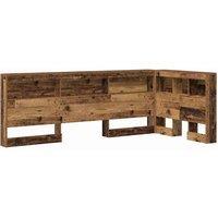 Berkfield Home Storage Headboard Old wood 90 cm Melamine-coated wood in Brown