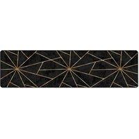 Berkfield Home Rug Washable Black & Gold 80x300 cm Anti Slip | Size: 100 cm diameter