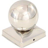 Berkfield Home Post Caps 6 pcs Globe Final Stainless Steel 91x91 mm in Silver