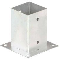 Berkfield Home Post Anchors 4 pcs Galvanised Metal 91 mm in Silver