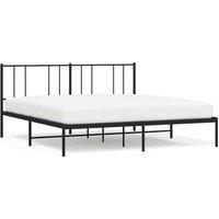Berkfield Home Metal Bed Frame with Headboard Black 183x213 cm