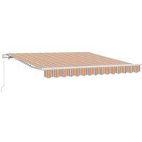 Berkfield Home Manual Retractable Awning with Multicolour Stripes 350x250 cm in Orange